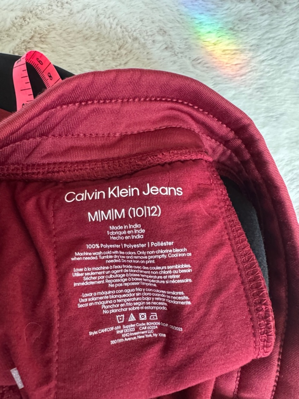 Calvin Klein Kids Maroon Joggers with Black Side Panels - Picture 4 of 6